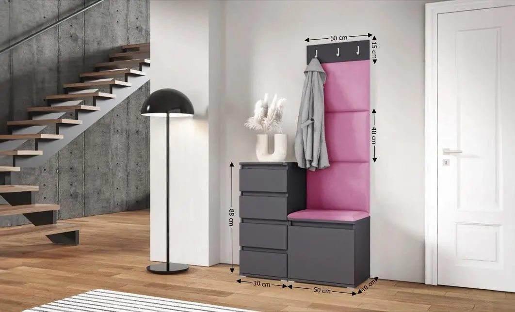 Cuier Hol Max 35, Grafit/Roz - Trinity 10 1