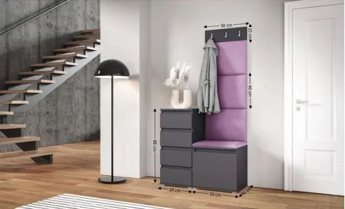 Cuier Hol Max 35, Grafit/Mov - Trinity 11
