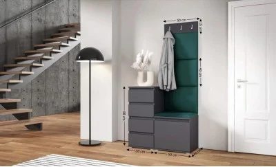 Cuier Hol Max 35, Grafit/Verde - Trinity 28