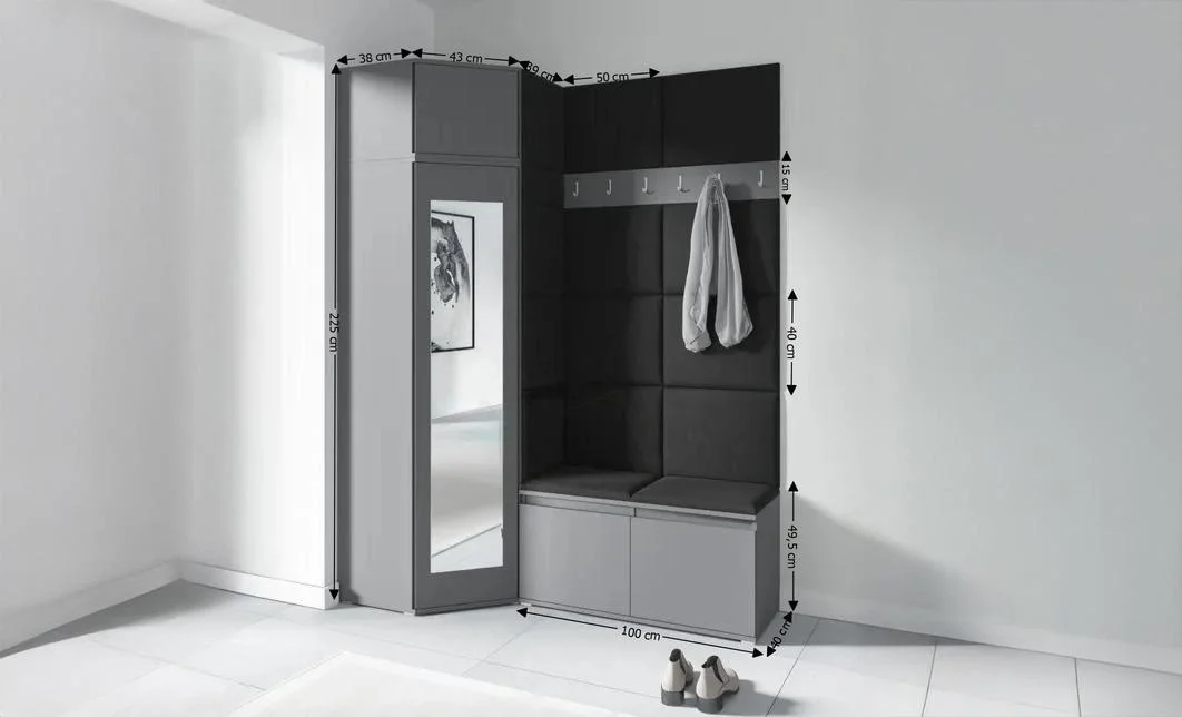 Cuier Hol Max 37, Grafit/Negru - Trinity 16 1