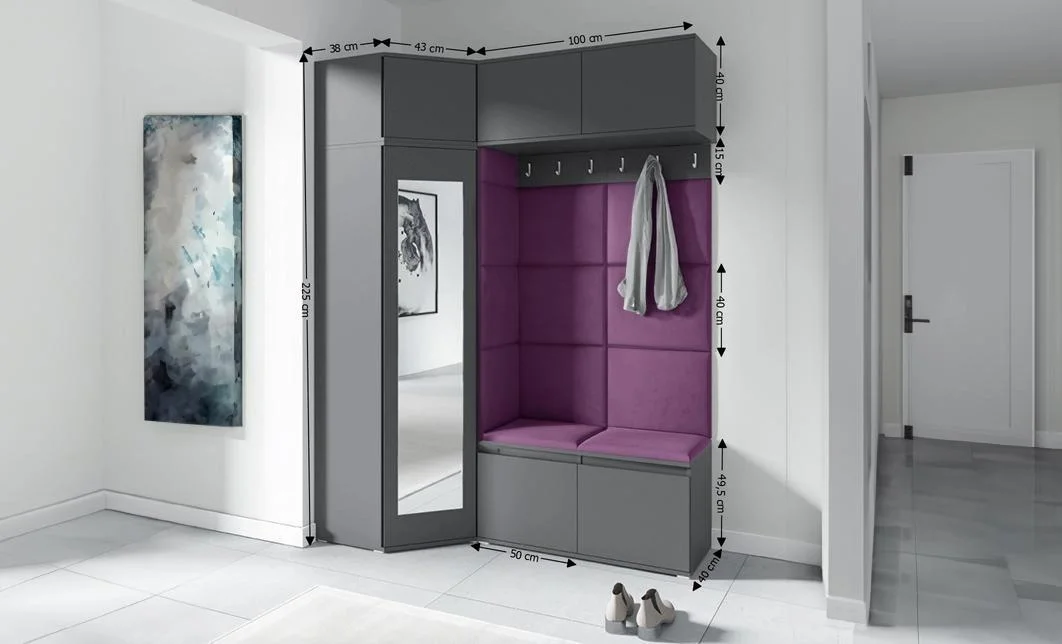 Cuier Hol Max 38, Grafit/Mov - Trinity 11 1