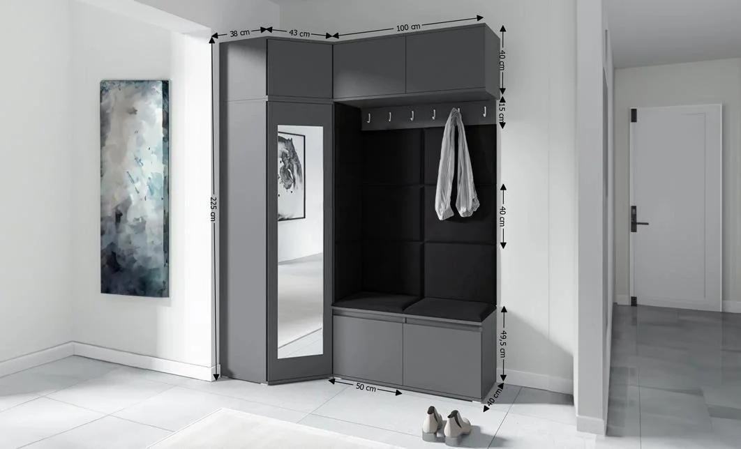 Cuier Hol Max 38, Grafit/Negru - Trinity 16 1