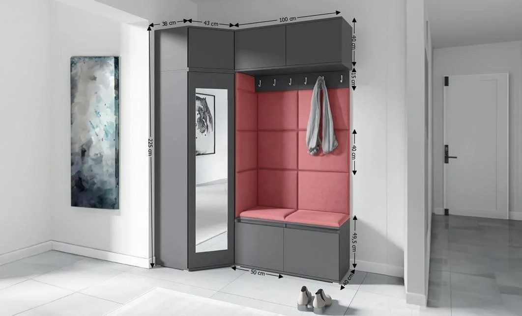 Cuier Hol Max 38, Grafit/Roz - Trinity 23 1