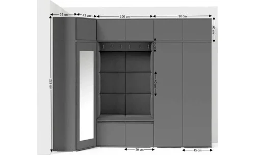 Cuier Hol Max 39, Grafit/Gri - Trinity 15