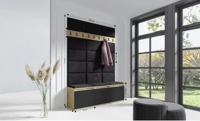 Cuier Hol Max 6, Artisan/ Negru - Trinity 16