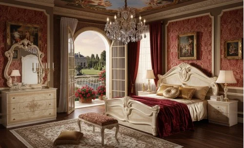 Dormitor Clasic Amalfi Beige cu Dulap 4 Uși