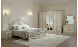 Dormitor Clasic Amalfi Beige cu Dulap 6 Uși