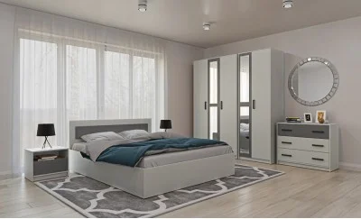 Dormitor Modern Viva Alb/Gri