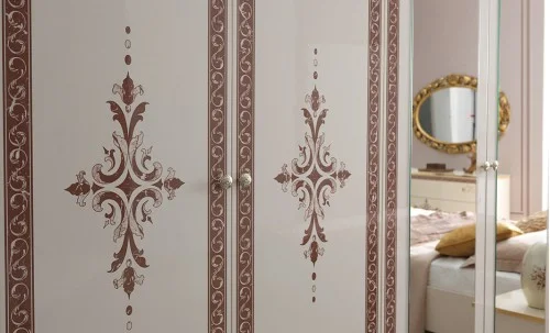 Dormitor Clasic New Grace Gold cu Dulap 6 Uși