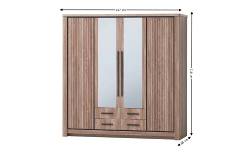 Dormitor Modern Queen Dulap cu 4 uși 4 sertare