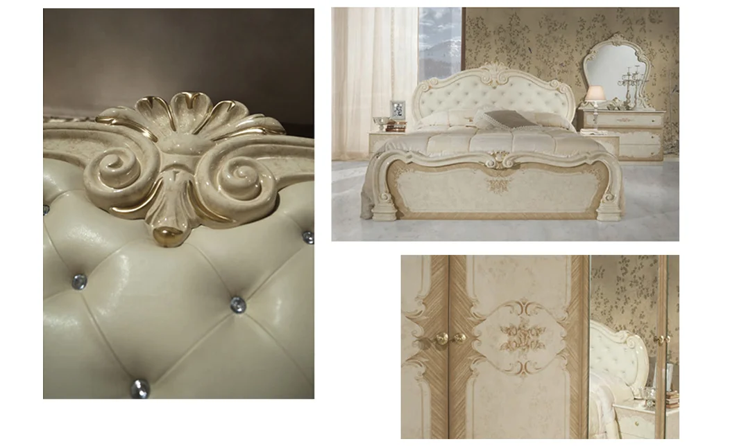 Dormitor Clasic Tolouse Beige cu Dulap 6 Uși 2