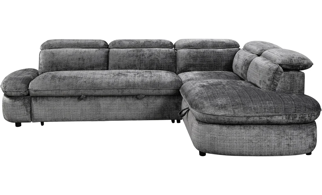 Colțar Extensibil Cremona KF7933 cu Ladă Depozitare, Șezlong Dreapta, Gri 4