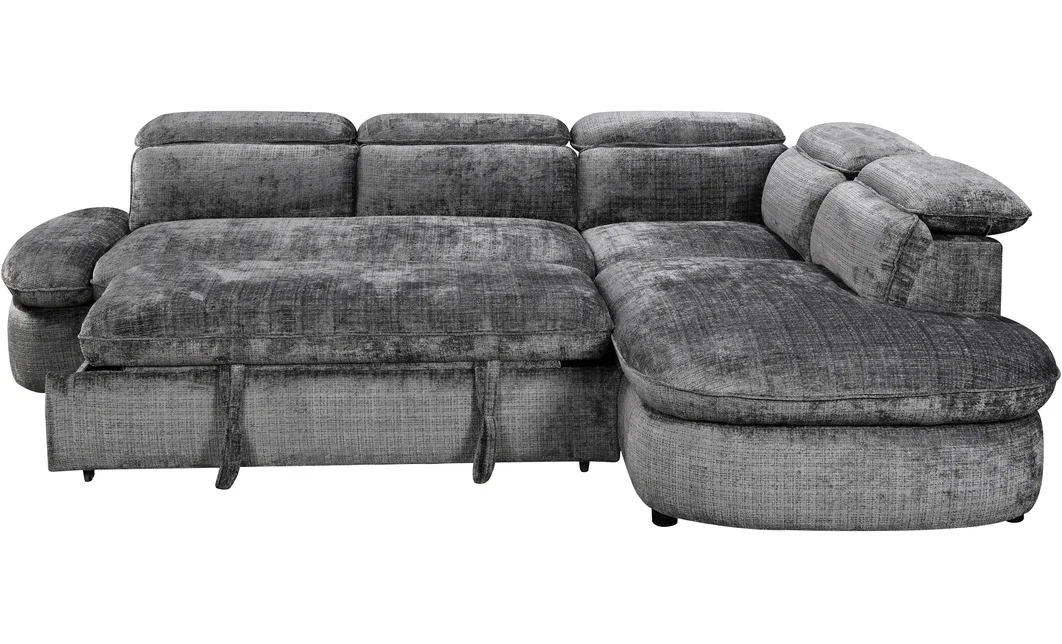 Colțar Extensibil Cremona KF7933 cu Ladă Depozitare, Șezlong Dreapta, Gri 6