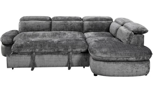 Colțar Extensibil Cremona KF7933 cu Ladă Depozitare, Șezlong Dreapta, Gri