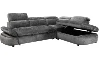 Colțar Extensibil Cremona KF7933 cu Ladă Depozitare, Șezlong Dreapta, Gri 3