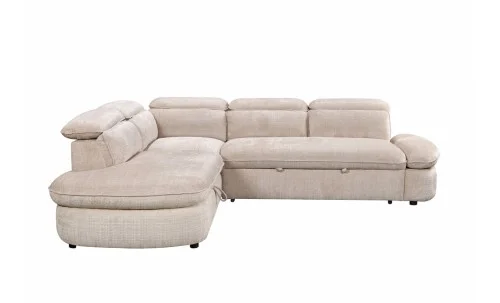 Colțar Extensibil Cremona KF7933 cu Ladă Depozitare, Șezlong Stânga, Bej