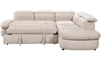 Colțar Extensibil Cremona KF7933 cu Ladă Depozitare, Șezlong Dreapta, Bej 5