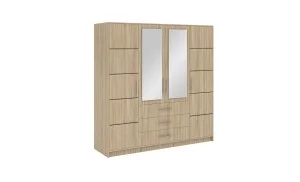 Dulap Bali 4 Usi D4 Sonoma cu Oglinda 196 cm