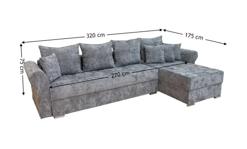 Colțar Extensibil Elsa XXL Bonell Gri - Kim 15 Interschimbabil