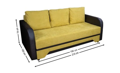Canapea Extensibilă Corina Memory Mini, Mustar