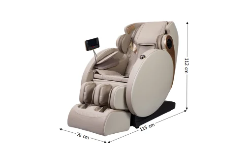 Fotoliu de Masaj A086 Bej, Compact 115 cm, Masaj 3D, Șină SL, Zero Gravity, Stretching, Încălzire