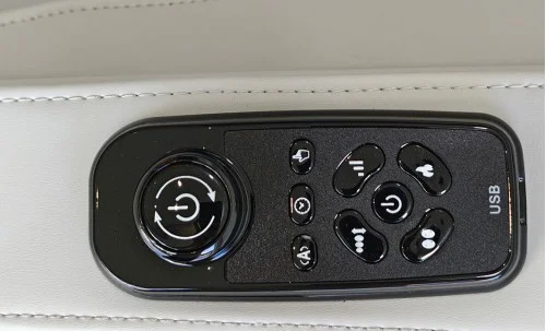 Fotoliu de Masaj A035 Bej/Gri, Masaj pentru Cap și Frunte, Neck Focus, Zero Gravity, Încălzire, Bluetooth