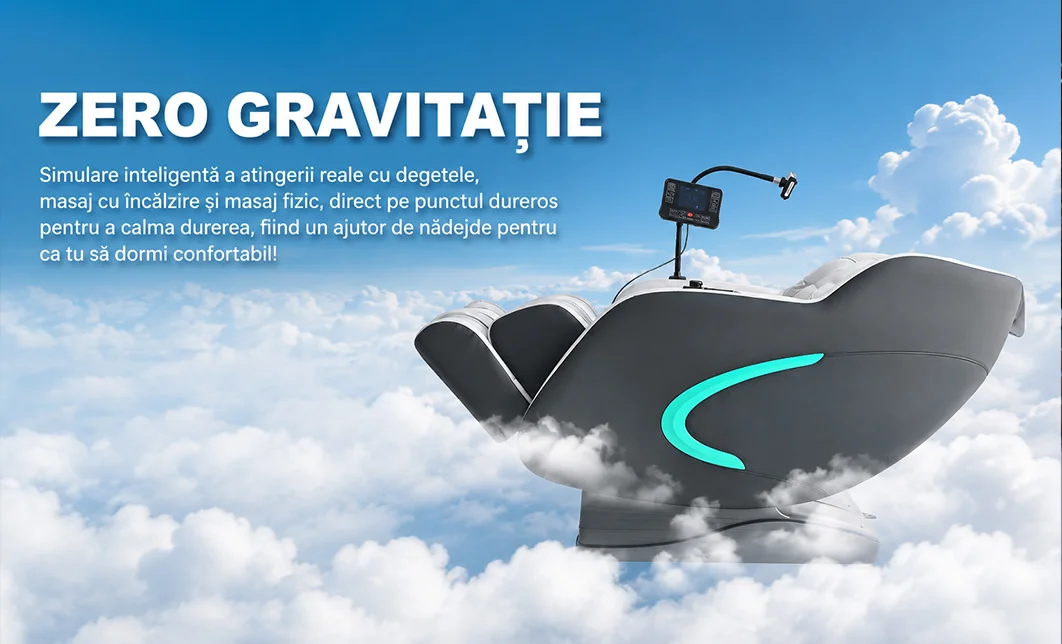 Fotoliu de Masaj A035 Bej/Gri, Masaj pentru Cap și Frunte, Neck Focus, Zero Gravity, Încălzire, Bluetooth 2