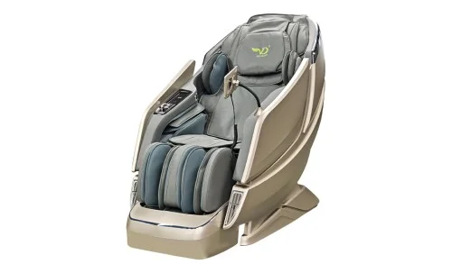 Fotoliu de Masaj VD-L136P Bej/Gri, 4D Dual Core, Șină SL 135 cm, Zero Gravity, Încălzire, Bluetooth