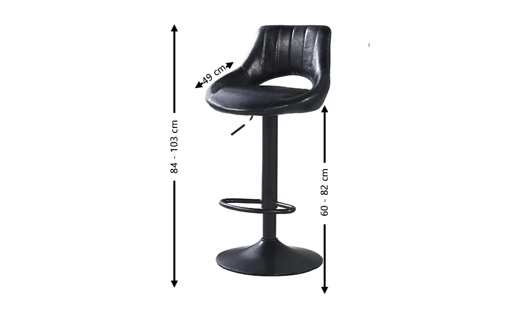 Scaun Bar KJC338 Negru 1