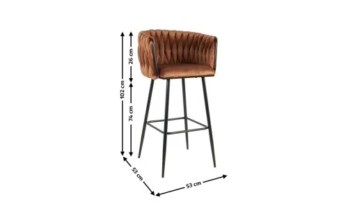 Scaun Bar KJC365 Maro & Picioare Negre