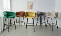 Scaun Bar KJC365 Verde cu Picioare Negre 6
