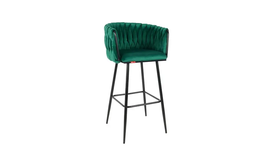 Scaun Bar KJC365 Verde cu Picioare Negre