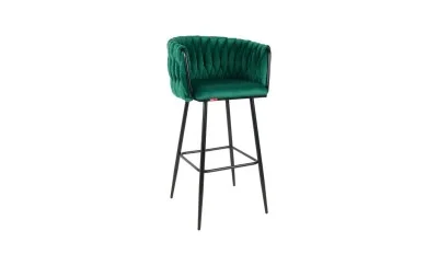 Scaun Bar KJC365 Verde cu Picioare Negre
