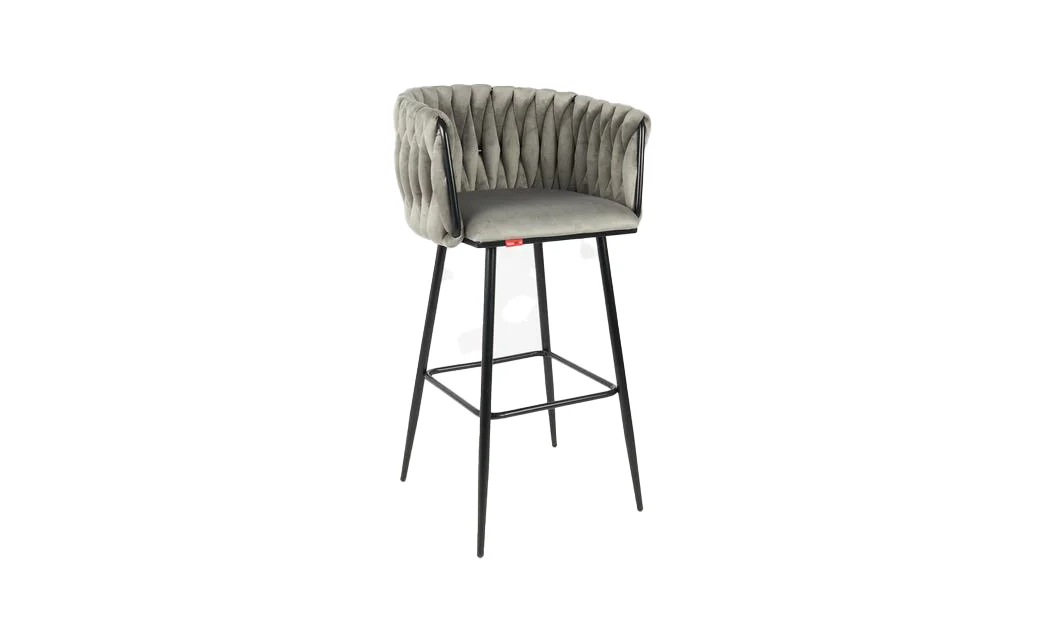 Scaun Bar KJC365 Gri & Picioare Negre