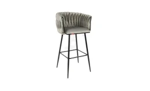 Scaun Bar KJC365 Gri & Picioare Negre
