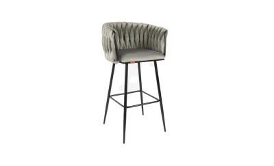 Scaun Bar KJC365 Gri & Picioare Negre