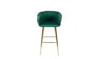 Scaun Bar KJC365 Verde & Picioare Aurii 5