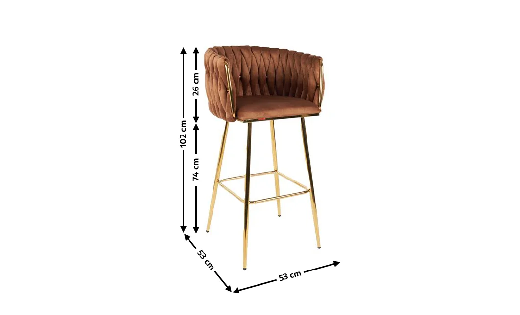 Scaun Bar KJC365 Maro & Picioare Aurii 2