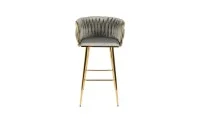 Scaun Bar KJC365 Gri & Picioare Aurii 3