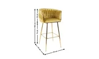 Scaun Bar KJC365 Mustar & Picioare Aurii 2