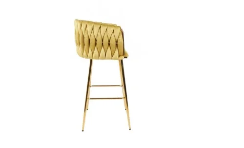 Scaun Bar KJC365 Mustar & Picioare Aurii