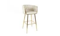 Scaun Bar KJC365 Bej & Picioare Aurii