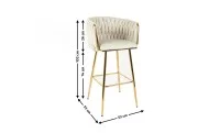 Scaun Bar KJC365 Bej & Picioare Aurii 2