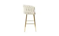 Scaun Bar KJC365 Bej & Picioare Aurii 4
