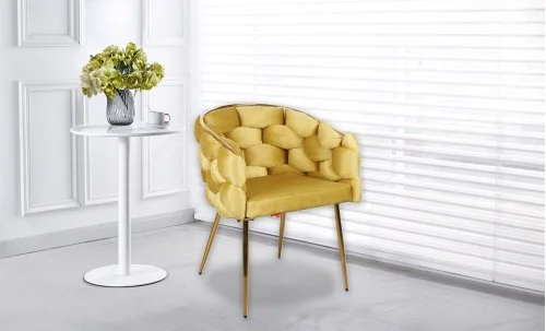 Scaun Living Tapitat KJC15 Mustar