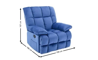 Fotoliu Rotativ cu Recliner Manual KJC4423 Albastru