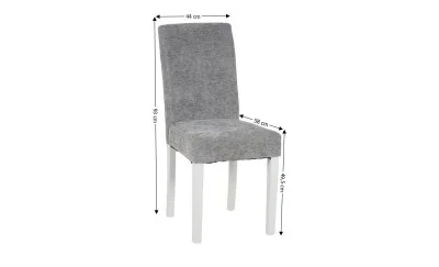 Scaun Living KJC5698 Gri cu Picioare Albe