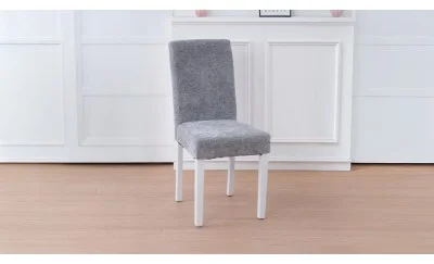 Scaun Living KJC5698 Gri cu Picioare Albe