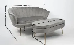 Set Marbella Canapea cu Masuta KJL213, Gri