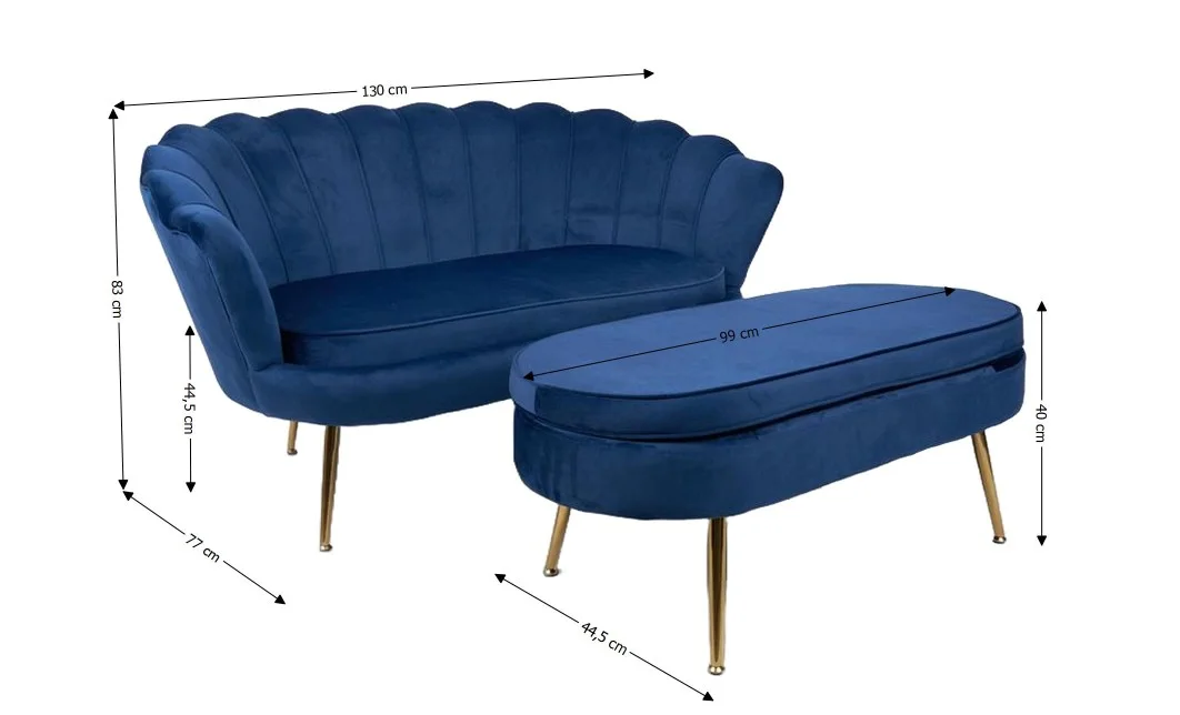 Set Marbella Canapea cu Masuta KJL213, Albastru 1
